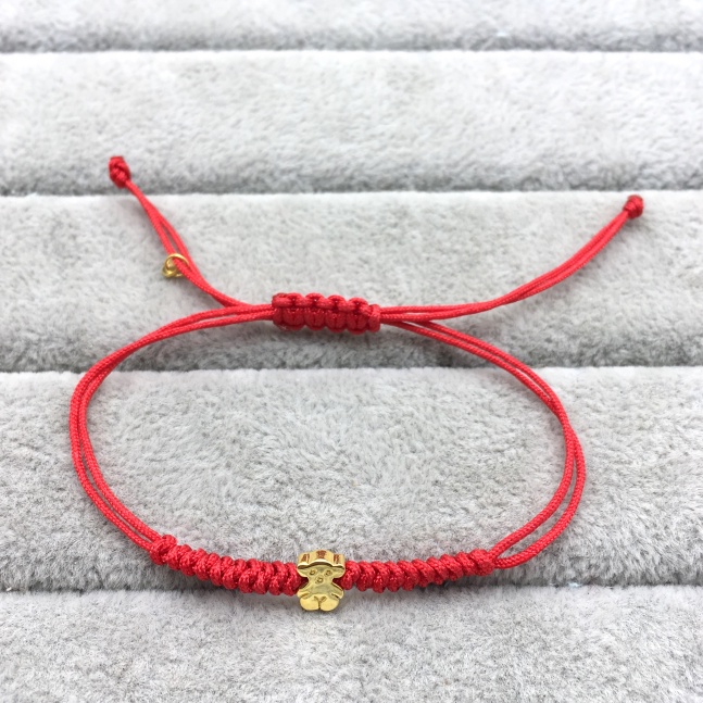 Pulsera De Oso De Cuerda Roja De Oro TOUS Dulce Accesorios Para