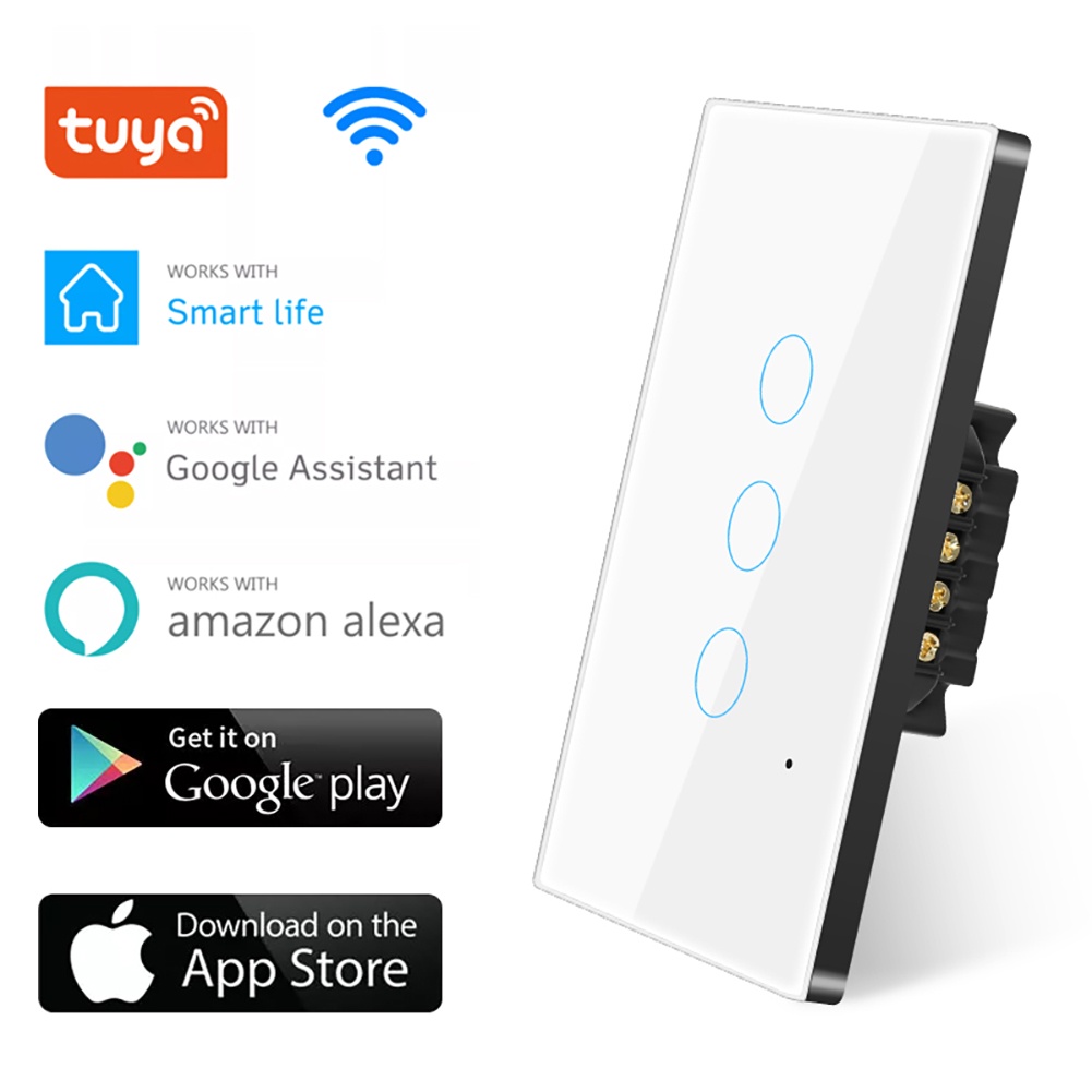 Tuya interruptor WiFi smart Wall Light Touch Inteligente 1 2 3 4