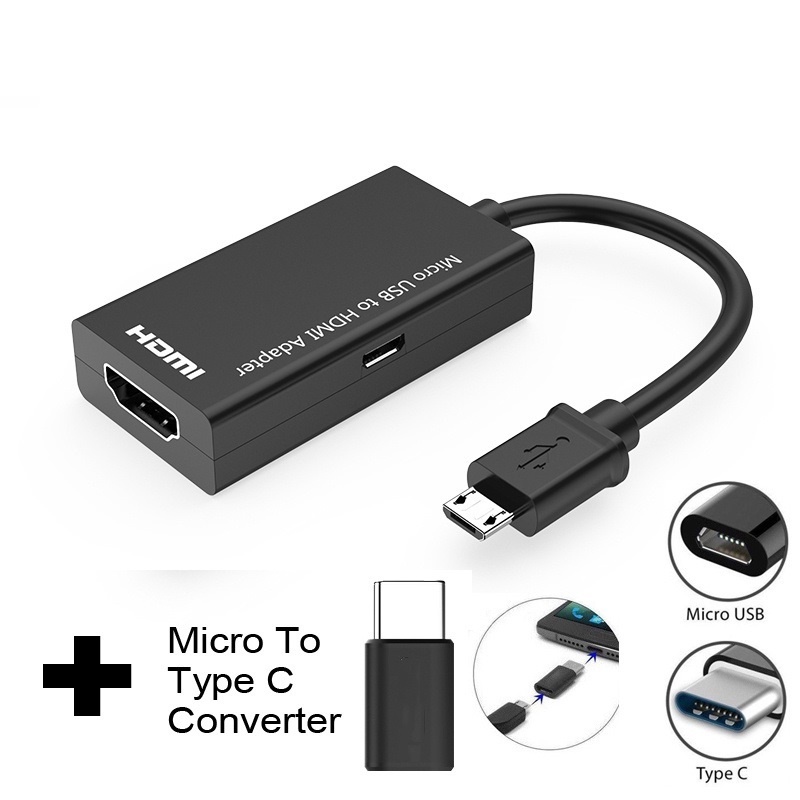Tipo C Y Micro USB A HDMI Para Teléfono Portátil/Convertidor De Cable Audio De Video | Shopee Chile