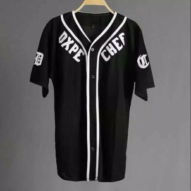 Polera De Béisbol Unisex Dxp Negro Camisa De Béisbol