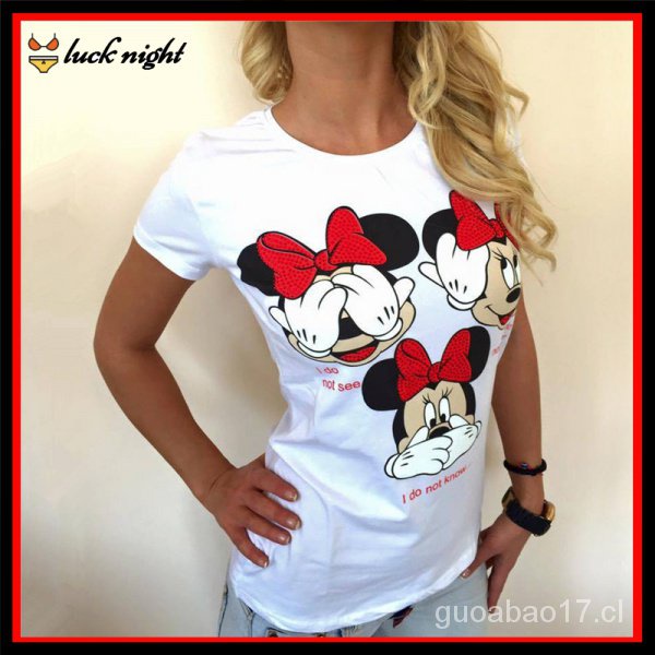 Mujer ropa polera de moda impresi n Mickey Mouse PrintingTT shirt