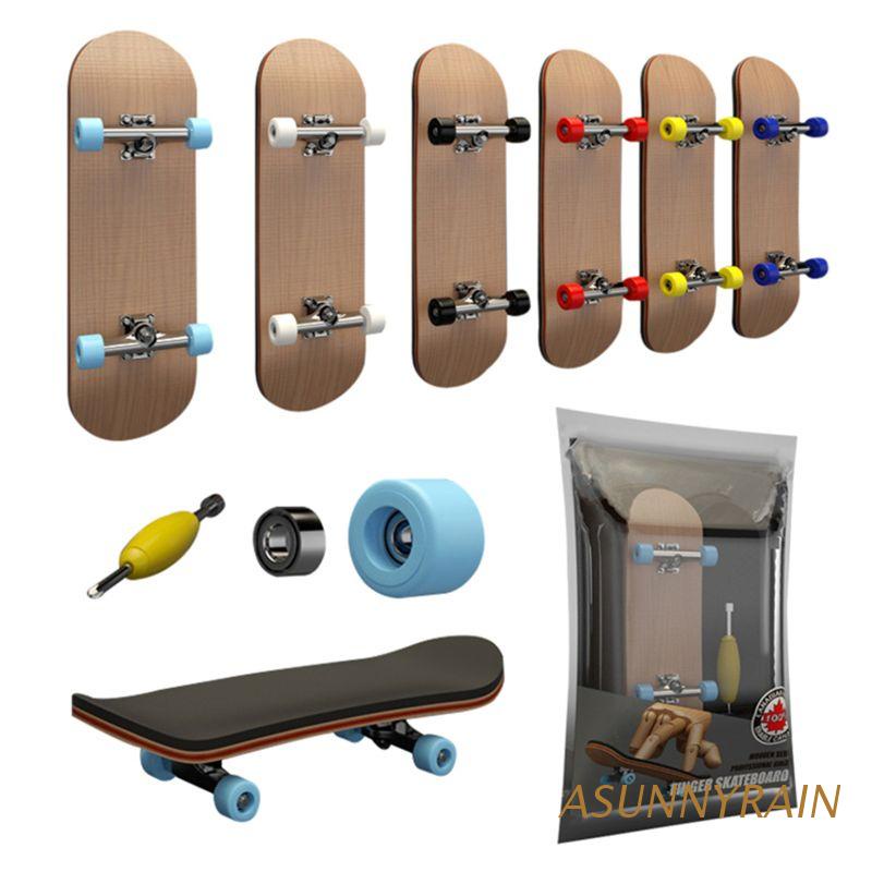 ASUNNYRAIN Finger SkateBoard Wooden Fingerboard Toy Professional Stents