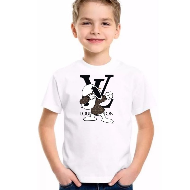 Snoopy X LV ropa infantil niños niñas polera unisex niños niñas