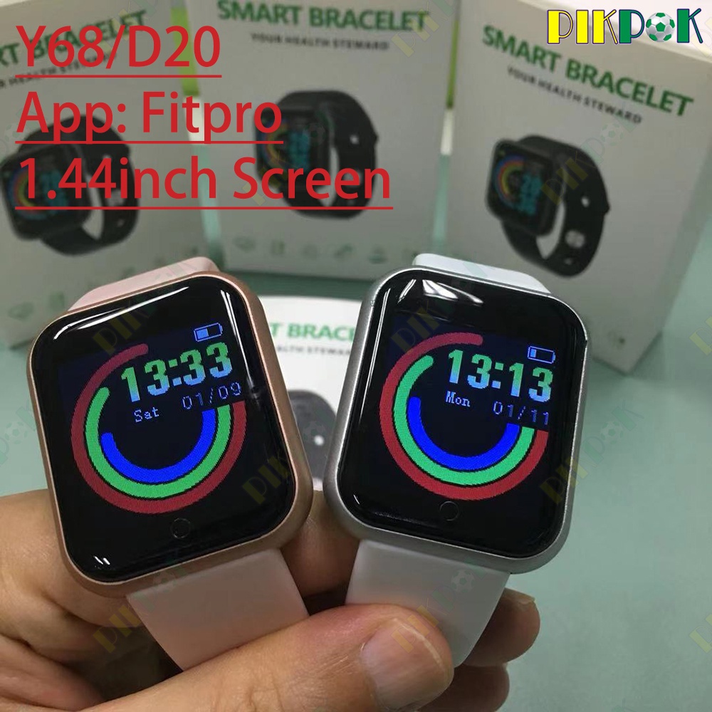 Reloj inteligente D20 Pro Y68 compatible con Bluetooth, rastreador de  fitness, reloj deportivo, monitor de frecuencia cardíaca, pulsera  inteligente