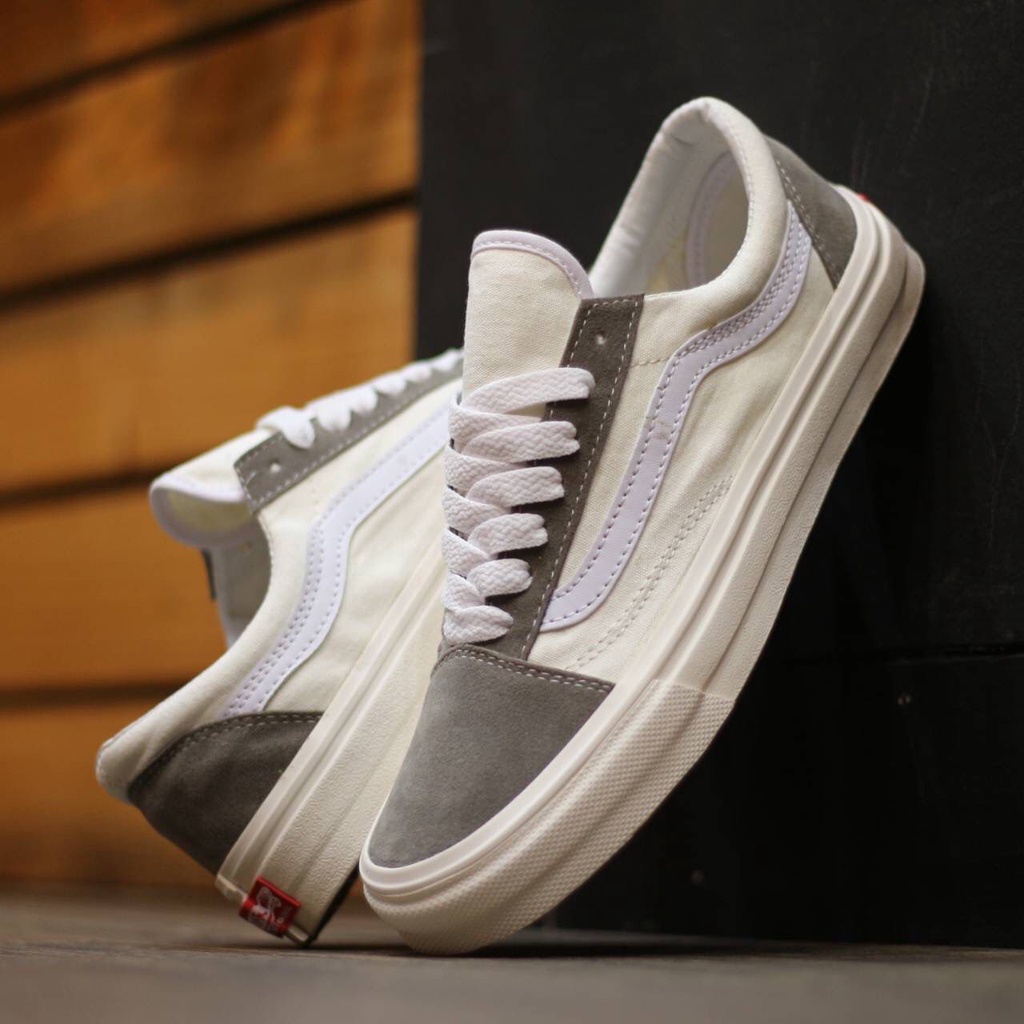 Vans gris store con blanco