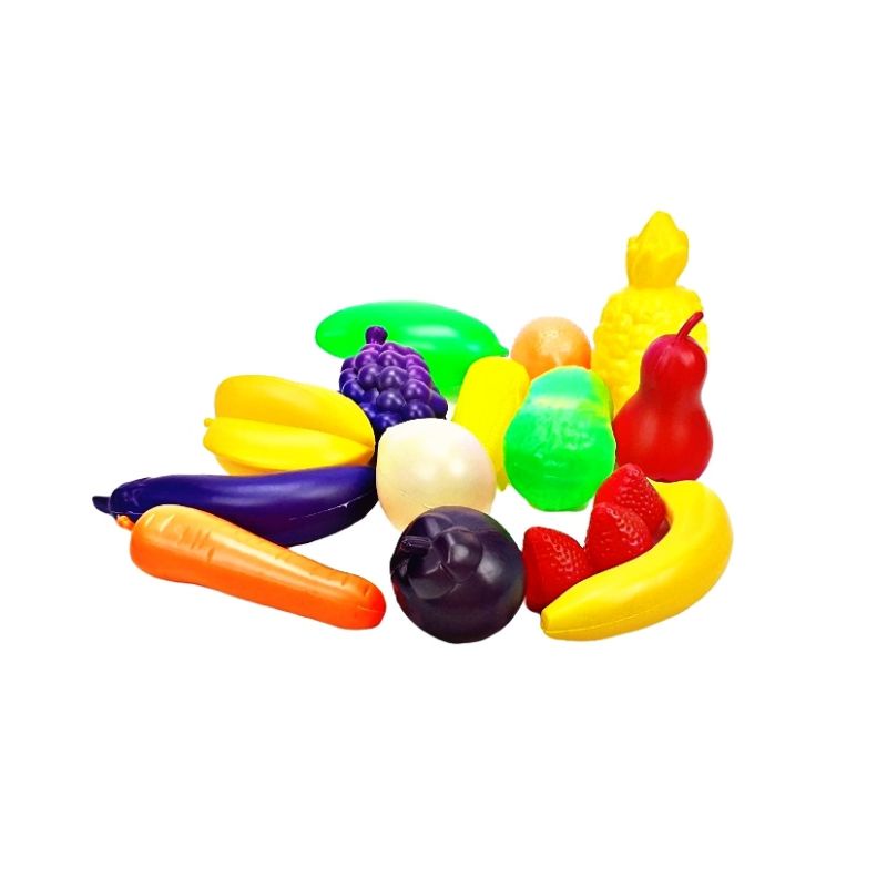 Juego De Juguetes De Corte Frutas Y Verduras - 56 Piezas Con Pizza, Hamburguesa Y Mariscos - Educativo Para Niños 3+ Años