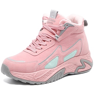 reflejar Contratista horno Zapatillas de invierno con plataforma para mujer más zapatillas de deporte  casuales de algodón zapatos de caña alta para mujer rosa | Shopee Chile