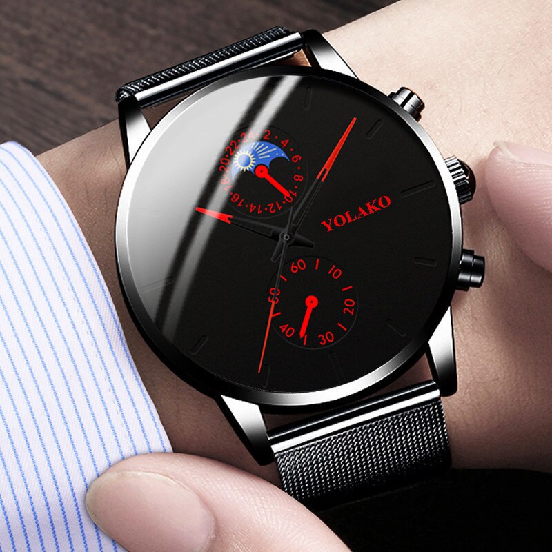 Comprar Moda Hombres Relojes de acero inoxidable Pulsera Fecha Relojes de  pulsera de cuarzo Hombres de lujo Reloj de negocios clásico Hombres Relojes  deportivos Regalo Relojes Hombre