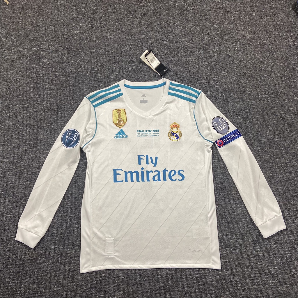 Fans Issues 17 18 Real Madrid Home Camiseta De Futbol De Manga Larga Para Hombre Shopee Chile