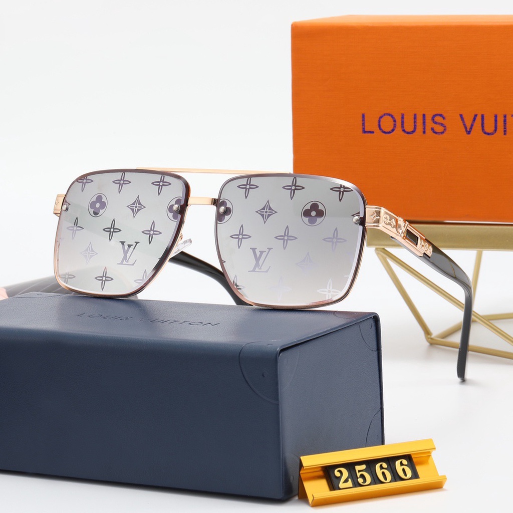 LOUIS VUITTON LV Marca De Lujo Diseño De Moda Clásico Estilo Millonario  Lente Retro Gradiente Gafas De Sol Hombres Z1700 Marco De Metal Trébol