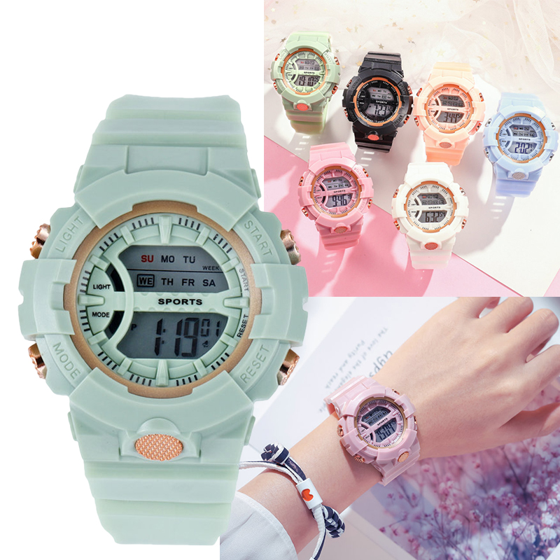 MSTIANQ Mujeres Y Hombres Reloj Deportivo Digital LED Impermeable Jam tangan pasangan