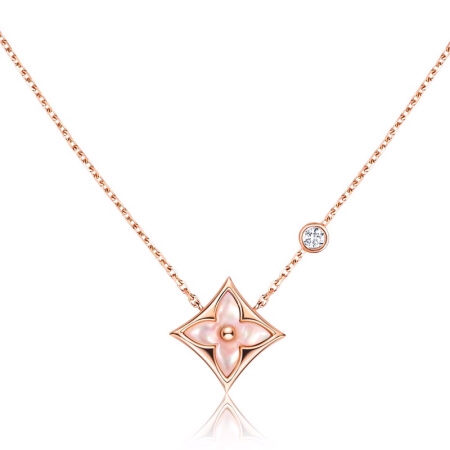 Colgante Color Blossom BB Star de oro rosa, nácar blanco y diamante -  Categorías Q93892