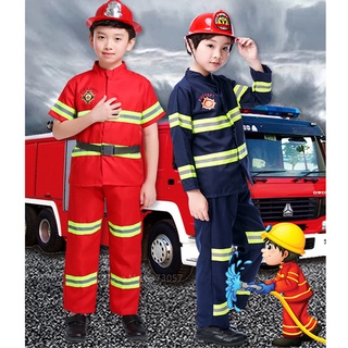 Disfraz de bombero para niños, juego de rol, disfraz de bombero con  accesorios de bombero para niños y niñas de 4 a 7 años