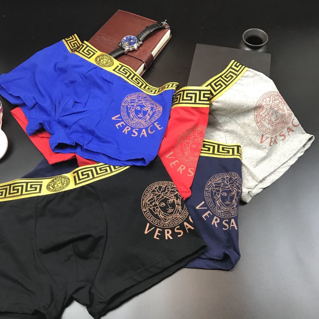 Versace Boxers De Alta Calidad Hombre Ropa Interior Calzoncillos Algodon SoftShort Trunks Para Shopee Chile