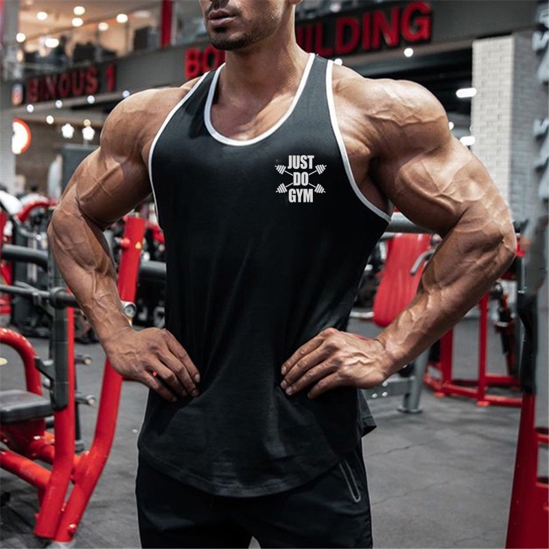 Camiseta Sin Mangas De Algodón De Culturismo Para Hombre Deporte Gimnasio  Casual