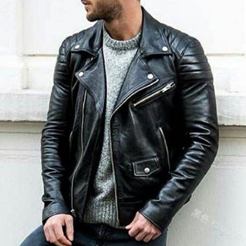 Chaqueta De Cuero PU Punk Biker 2022 Para Hombre Shopee Chile