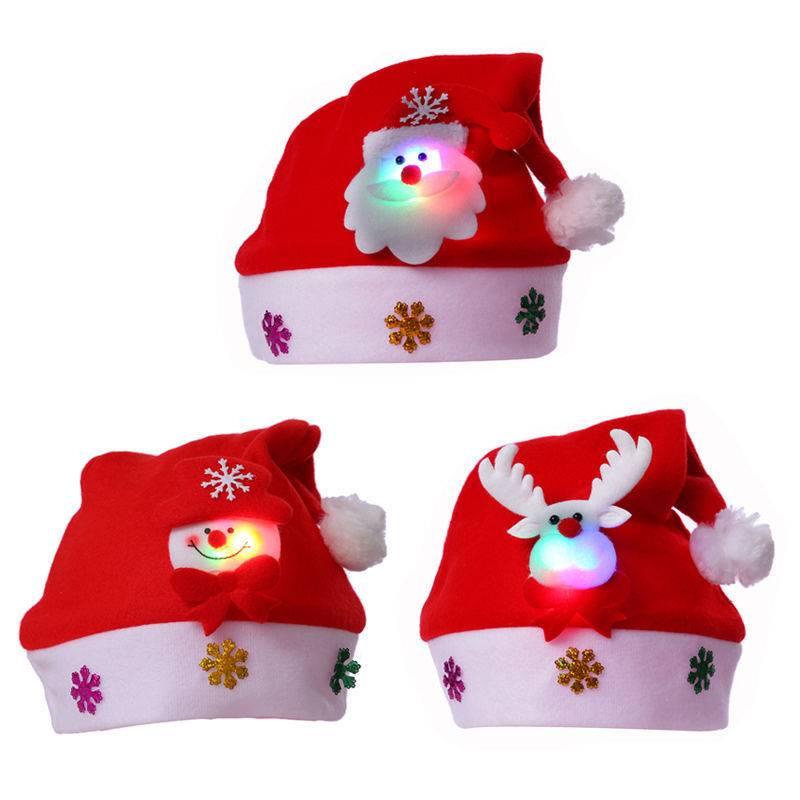 Gorros De Fiesta Con Luces LED - Pack De 2 Gorros Navideños Parpadeantes Para Niños Y Adultos, Lana Suave, 3 Modos De Luz