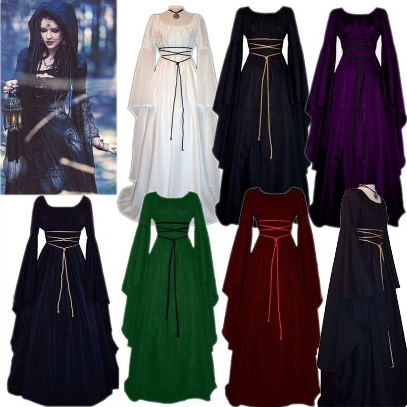 Womens Vintage Medieval Dress Victorian Renaissance Gothic Costume ...