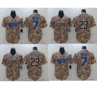 Camiseta Casaca Baseball Mlb San Diego Padres 23 Tatis Jr Desert Camo