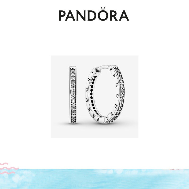 Sparkle & pandora logo deals hoop earrings