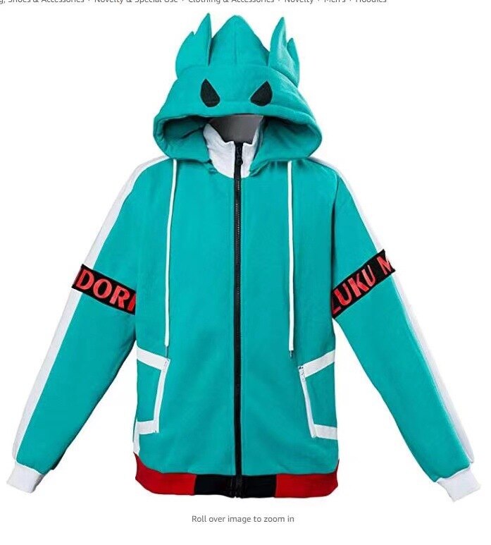 Cosplay Hombre Sudadera Con Capucha Zuku Mdorya Deku