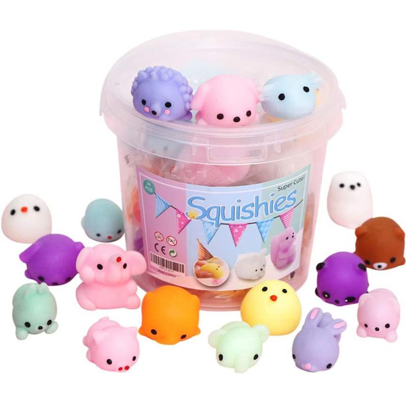 24pcsset Mochi Squishy Toys Mini Squishies Kawaii Animal Squishys
