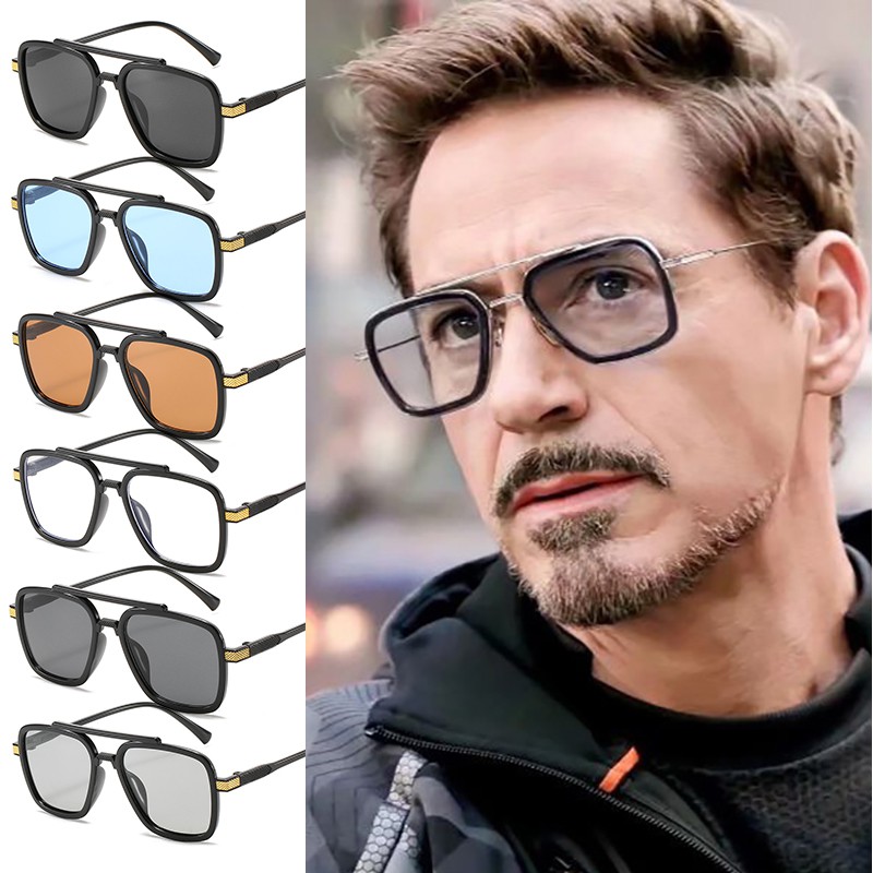 Gafas de sol para hombres Sunnies Tony Stark Rron hombre sombras vengadores Marvel lentes de sol Unisex moda gafas Shopee Chile