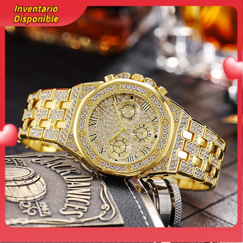 Reloj De Cuarzo Con Diamantes De Imitacion Para Hombres Pulsera De Negocios Shopee Chile