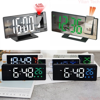 Reloj despertador digital cuadrado de madera para dormitorios, luz LED,  control de voz, decoración para el hogar, figura verde de madera marrón