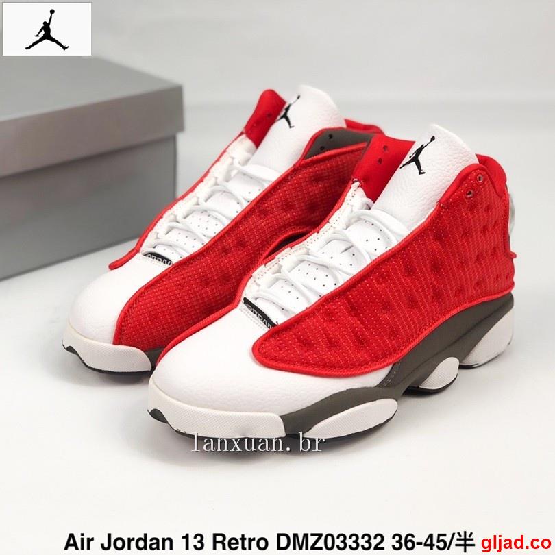 Retro 13 blanco online con rojo