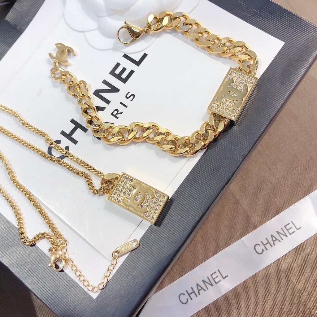 Chanel collar/pulsera con colgante De diamantes/cadena para mujer