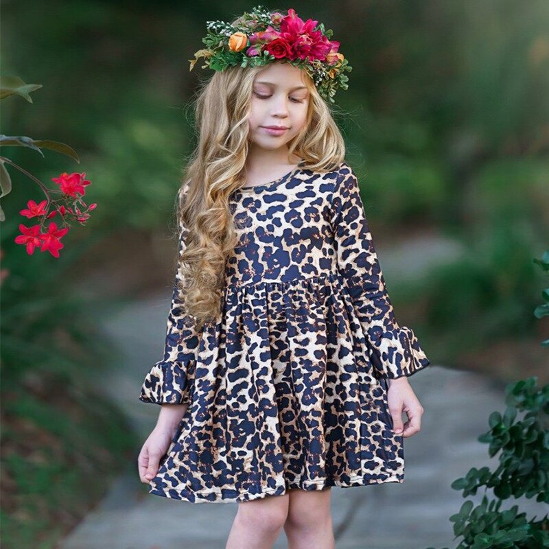 Vestido De Estampado De Leopardo Para Niñas , Casual De Verano Normal Para Niña , Vestidos Para Niños , Ropa De 2 A Años | Shopee Chile