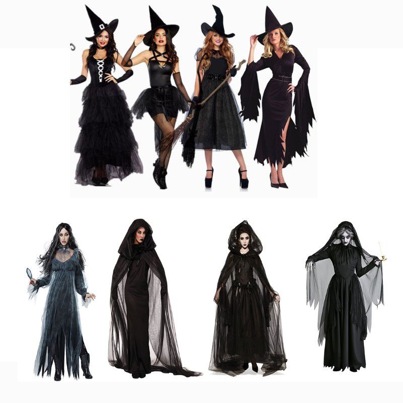 Disfraz De Vampiro De Bruja De Fantasma De Cementerio De Cosplay Para Mujer  Con Capa De Halloween
