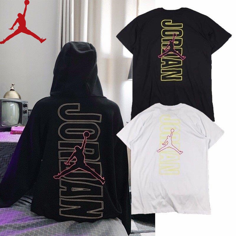 jordan 100 original camiseta deportiva para hombre y mujer suelta cuello redondo impresi n de manga corta top