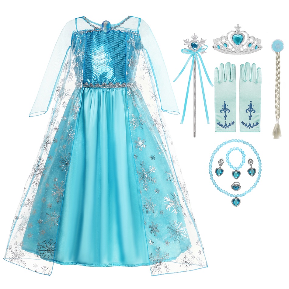 Princesa Elsa Traje De Elsa Frozen Elsa Dress La Capa De Elsa