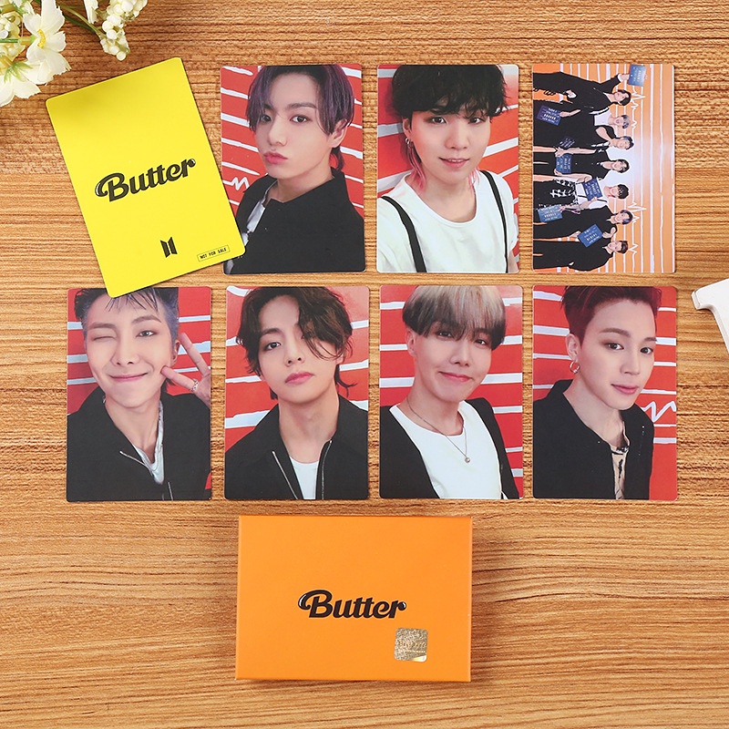 8 Unids/SET KPOP Bts Mantequilla Póster Photocard Lomo Tarjetas