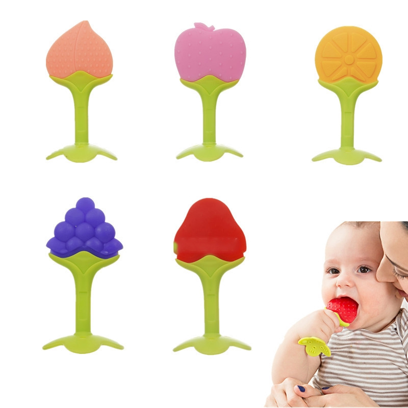 Mordedor para bebés Mordedor de silicona con forma de frutas y verduras  Mordedor de frutas seguro para juguetes