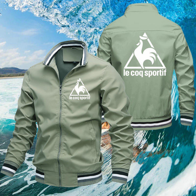 Venta Caliente De Los Hombres Chaquetas Le Coq Sportif Impreso Abrigos Primavera Otono Invierno Al Aire Libre Cuello De Pie Cremallera Bomber Chaqueta Shopee Chile