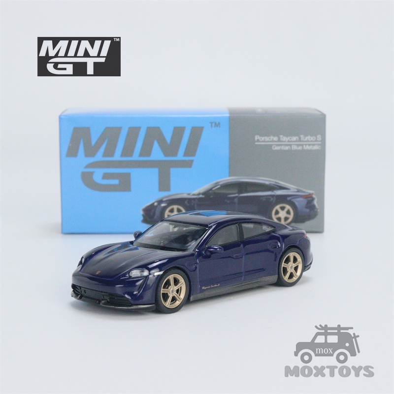 MINI GT 1 : 64 Porsche Taycan Turbo S Genciana Azul Metálico Modelo De  Coche