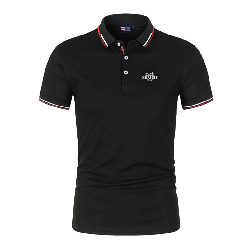 Nuevo 2024 Hermes Mens Polo Mangas Cortas Polera Verano Negocios Casual Alta Calidad Golf Solapa Polos Tenis Camisa Superior Shopee Chile
