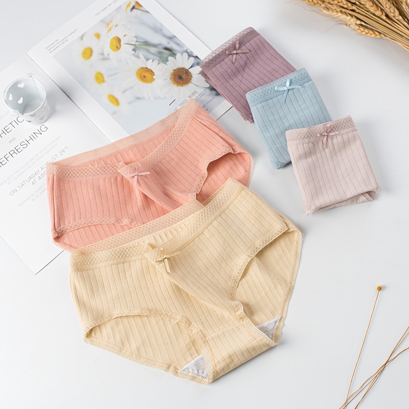 Pantaletas De algodón De Cintura media sin costuras/pantaletas/bragas