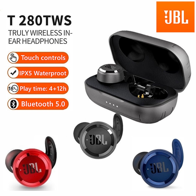 JBL T280 TWS Audífonos Inalámbricos - Rojo