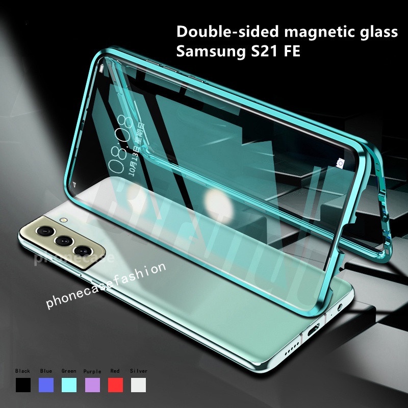 Funda Magnética De Doble Cara Para Samsung Galaxy S21 FE Plus Ultra + 5G  S21FE Carcasa A Prueba De Golpes Cubierta De Vidrio Templado