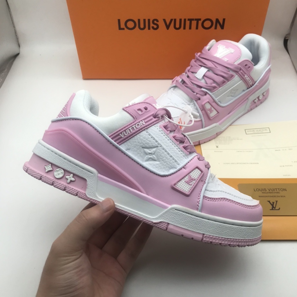 Louis Vuitton ! Populares Zapatillas De Deporte Transpirables De Alta  Calidad Para Hombre Y Mujer Blanco Rosa