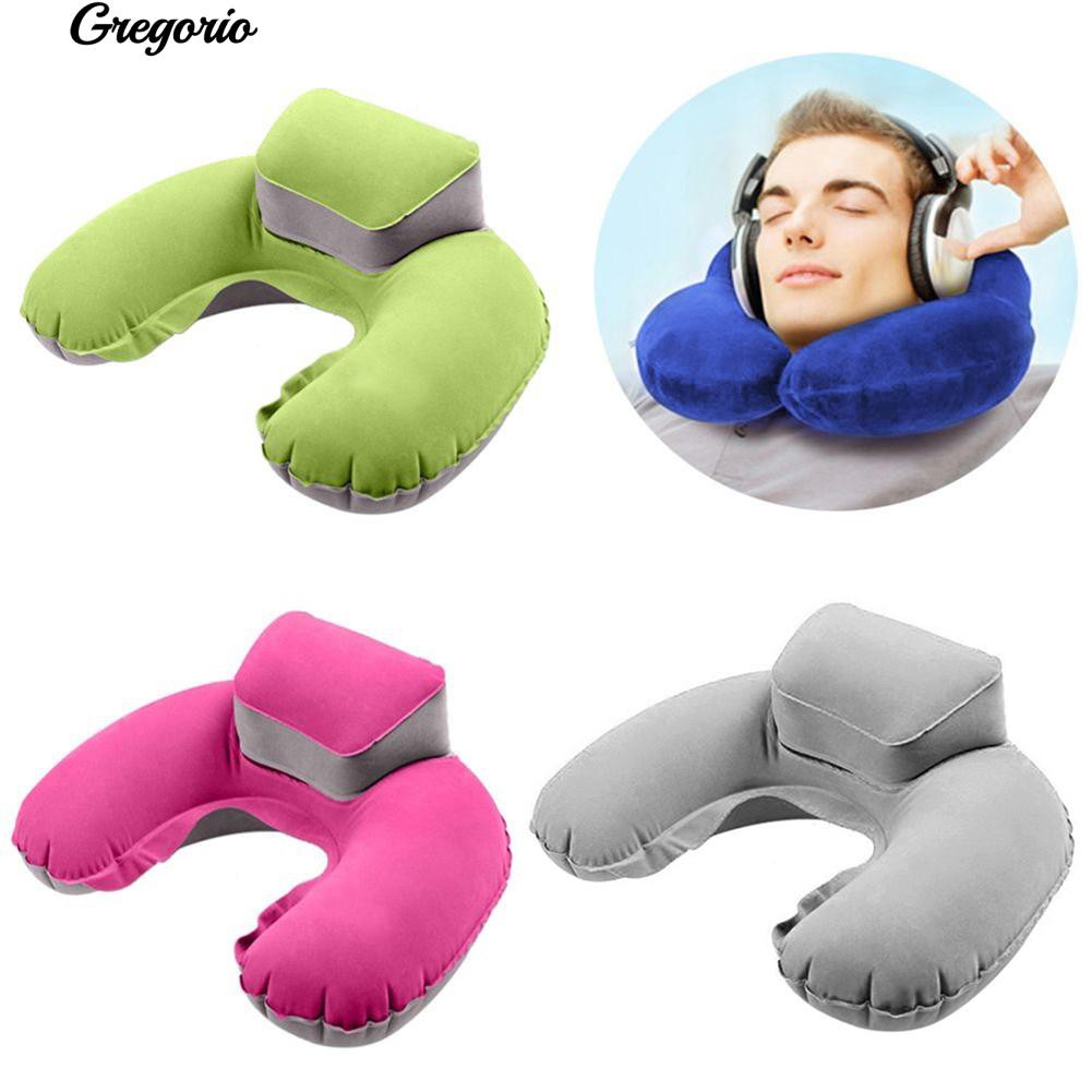 Almohada En Forma De U Cojín De Cuello De Avión Inflable De Aire