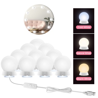 Bombilla LED para espejo de maquillaje, luces de tocador Hollywood, lámpara  de espejo de pared regulable, Kit de 12 bombillas, 3 colores, 2,4,6,10 -  AliExpress