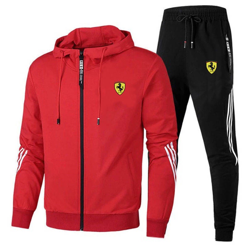 Ferrari Hombre Joggers Streetwear Hombres Ropa Deportiva Sudaderas Pantalones Conjunto Primavera Otono Buzo Sudadera