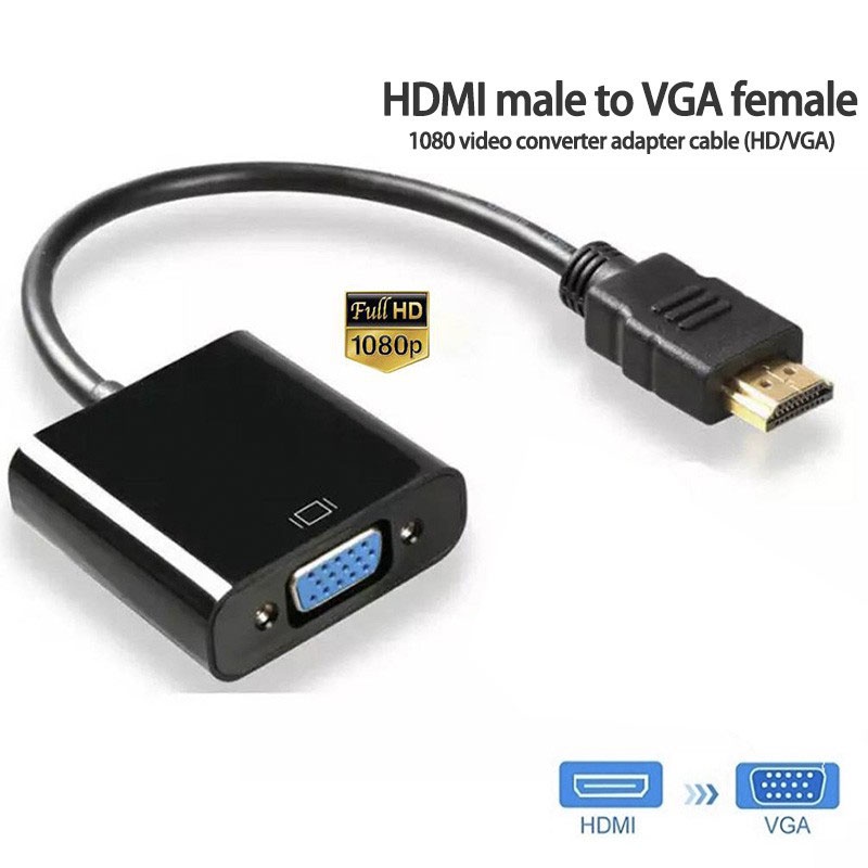 Conversor Adaptador Hdmi A Vga Cable Hdmi A Vga Pc 1080 con Salida