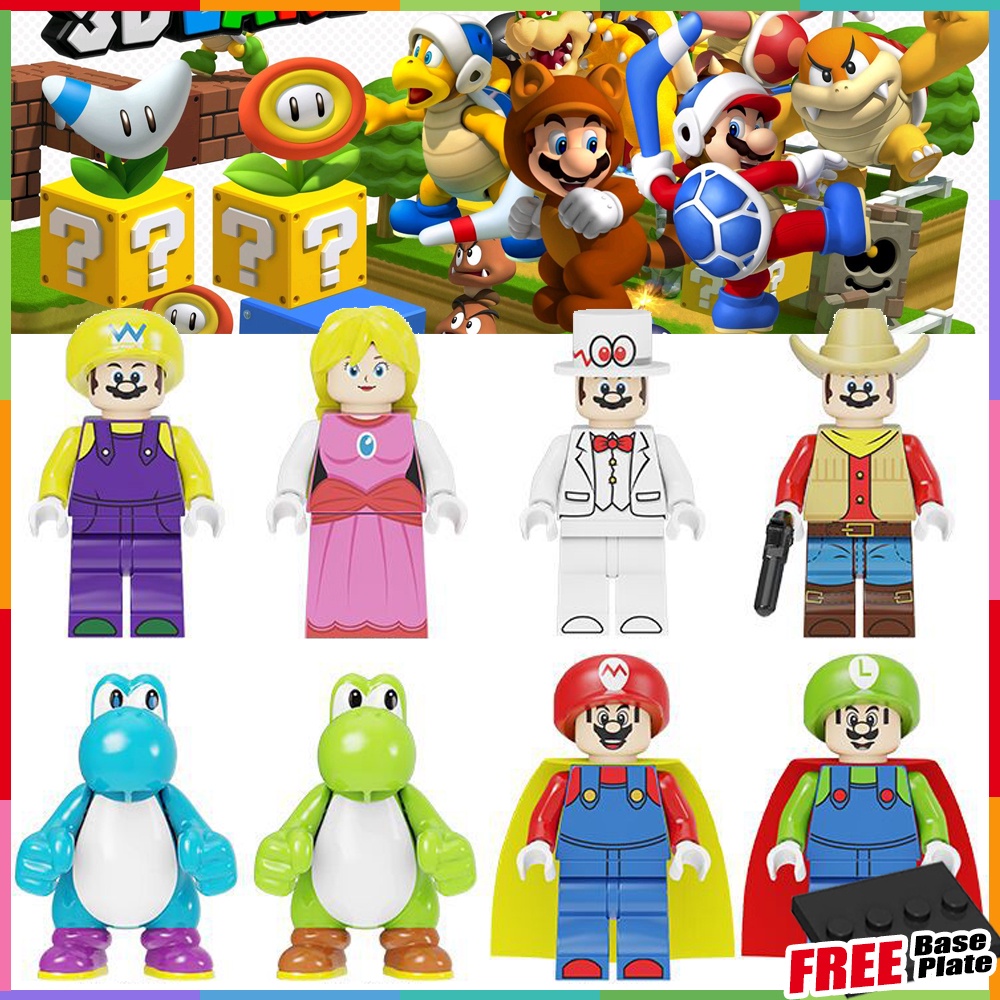 Minifiguras De Jogo Super Mario Yoshi Luigi Mini Figuras Brinquedos CY8001  - Escorrega o Preço