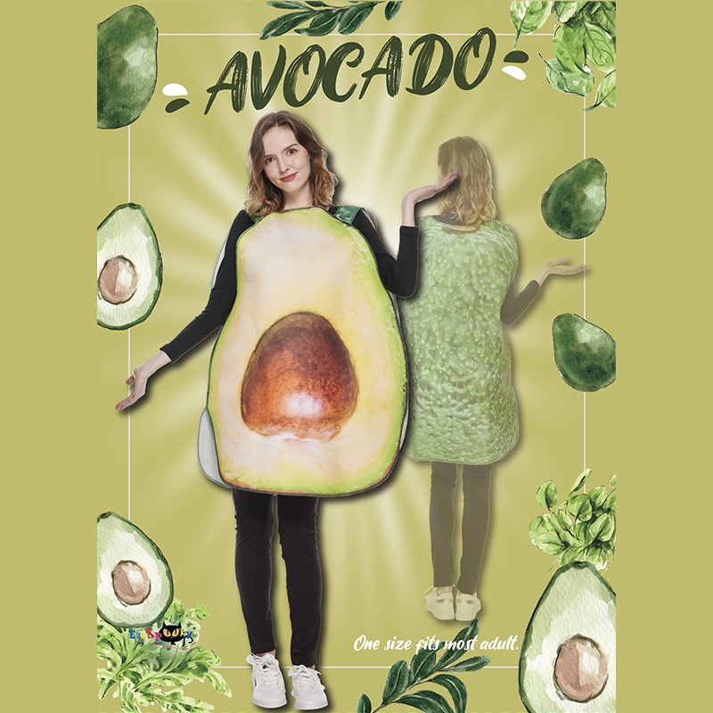 Funidelia Disfraz De Aguacate Para Adultos – Túnica Verde Holgada, 100% Poliéster, Talla Única, Ideal Para Halloween, Carnaval Y Despedidas De Soltero